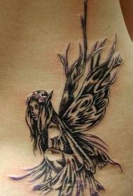 чорно-білий ліс ельф татуювання візерунок