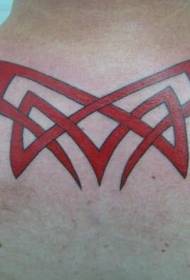back red sharp totem tattoo pattern