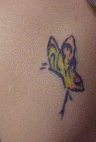 Indietro Modello di tatuaggio farfalla gialla