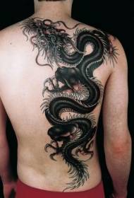 modello tatuaggio nero drago grande posteriore