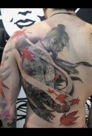 Samurai dara ti o dara ati apẹrẹ tatuu bunkun Maple
