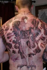 back warrior eagle hero creative tattoo pattern