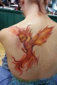likod nga nagdilaab nga tattoo sa phoenix tattoo