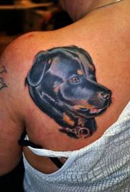 назад симпатична реална боја шема на тетоважа на кучиња Морована