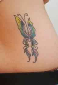 талия многоцветен модел татуировка на пеперуда