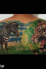 nugaros tigro ir zebro tatuiruotės modelis