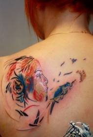 позадински обојени женски облик тетоваже лица