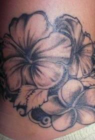 schwaarz flott Hibiscus Tattoo Muster