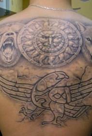 back various animal tribal stylized jewelry tattoo pattern