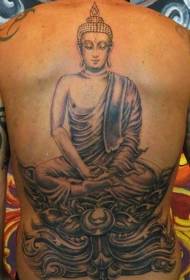 Patrón de tatuaje de Buda de meditación de espalda