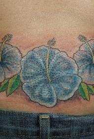 ryggblått hibiskus tatoveringsmønster