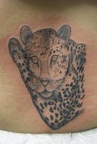 Taille schéin schwaarz a wäiss Leopard Tattoo Muster
