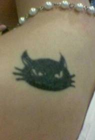 tilbage sort 狡猾 kat tatoveringsmønster