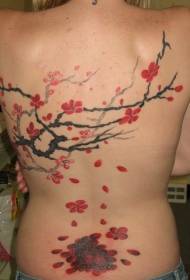 terug Chinese stijl kleur pruim tattoo patroon