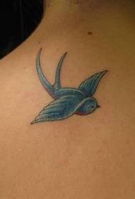 modeli i tatuazhit të shpendëve blu të kaltër