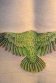 izskatīgs zaļa putna tetovējuma raksts