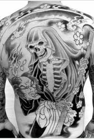 Back Death Scythe ກັບຮູບແບບ tattoo ທຳ ອິດຂອງຍີ່ປຸ່ນ