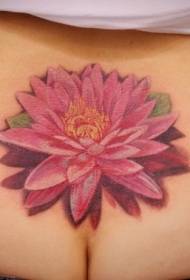 padrão de tatuagem de lótus vermelho bonito de cintura