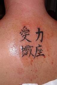 zréck Chinese Kanji schwaarz Tattoo Muster