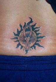 μέση ηλίου και σταυρό τατουάζ μοτίβο