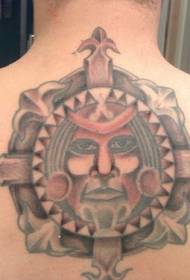 motif de tatouage totem visage cadre arrière