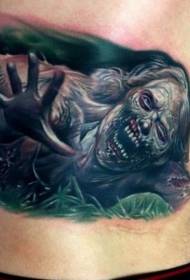 taille effrayante zombies rampants modèle de tatouage