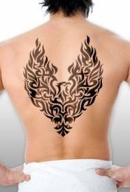 patrón de tatuaje de fénix tribal negro de costas para homes