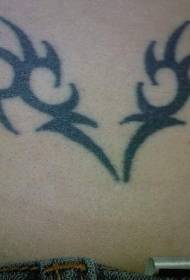 juosmens juodų sparnų totemo dekoratyvinis tatuiruotės raštas