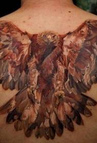 nugaros spalvos skraidančio erelio tatuiruotės modelis