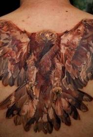 back color flying eagle tattoo pattern