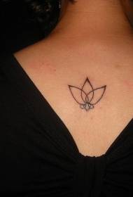 kembali lucu garis hitam sederhana pola tato lotus