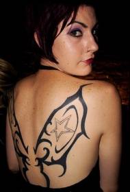 meisjes terug tribal vlindervleugels tattoo patroon