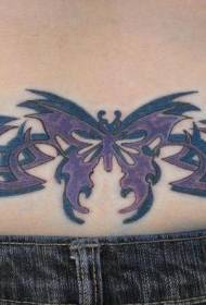 patró de tatuatge de papallona de cintura negra i morada