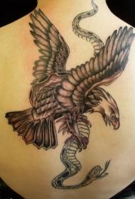 nugaros erelis su gyvatės tatuiruotės modeliu