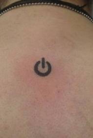 tatuaż z powrotem czarny przełącznik symbol wzór tatuażu