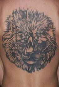 задний черный узор татуировки льва