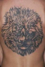 back black lion tattoo pattern