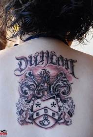stemma familiare posteriore e modello tatuaggio lettera