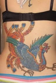 vidukļa krāsains fēniksa tetovējuma raksts