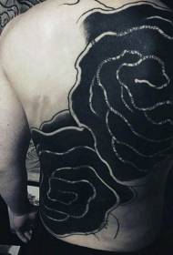 पछाडि अविश्वसनीय कालो गुलाब टैटू बान्की