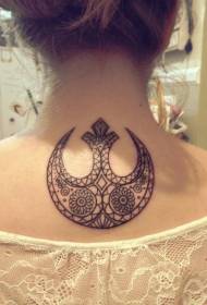 aftur svalt svartur star wars logo húðflúrmynstur