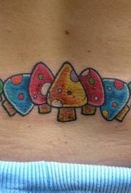 mnoge šarene crtane dizajne tetovaže gljiva na struku