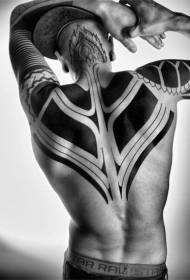 jednostavne velike crne plemenske linije leđa uzorak tetovaža