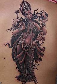back bodhisattva black grey tattoo iphethini