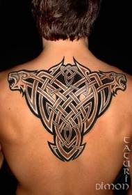 back wonderful black Celtic knot tattoo pattern