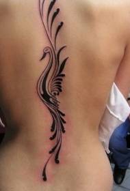 Disegno di tatuaggio decorativo totem cigno nero design interessante posteriore