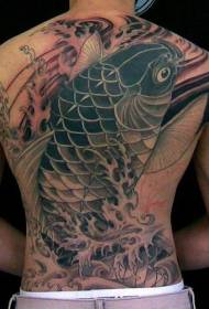 indietro Koi giapponese e spray tattoo