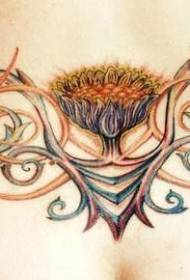 талія каляровы малюнак татуіроўкі сланечнікавай лазы