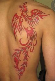 fashion man back good-looking phoenix tattoo picture