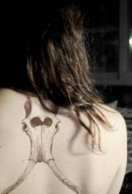 rygg grå mammut skalle tatuering mönster